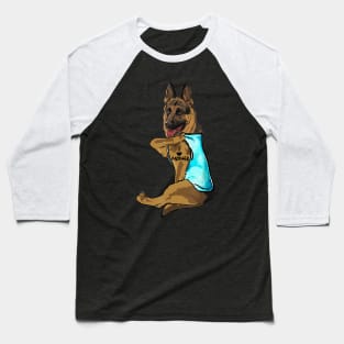 Funny German Shepherd Dog I Love Mother Tattoo T-Shirt Baseball T-Shirt